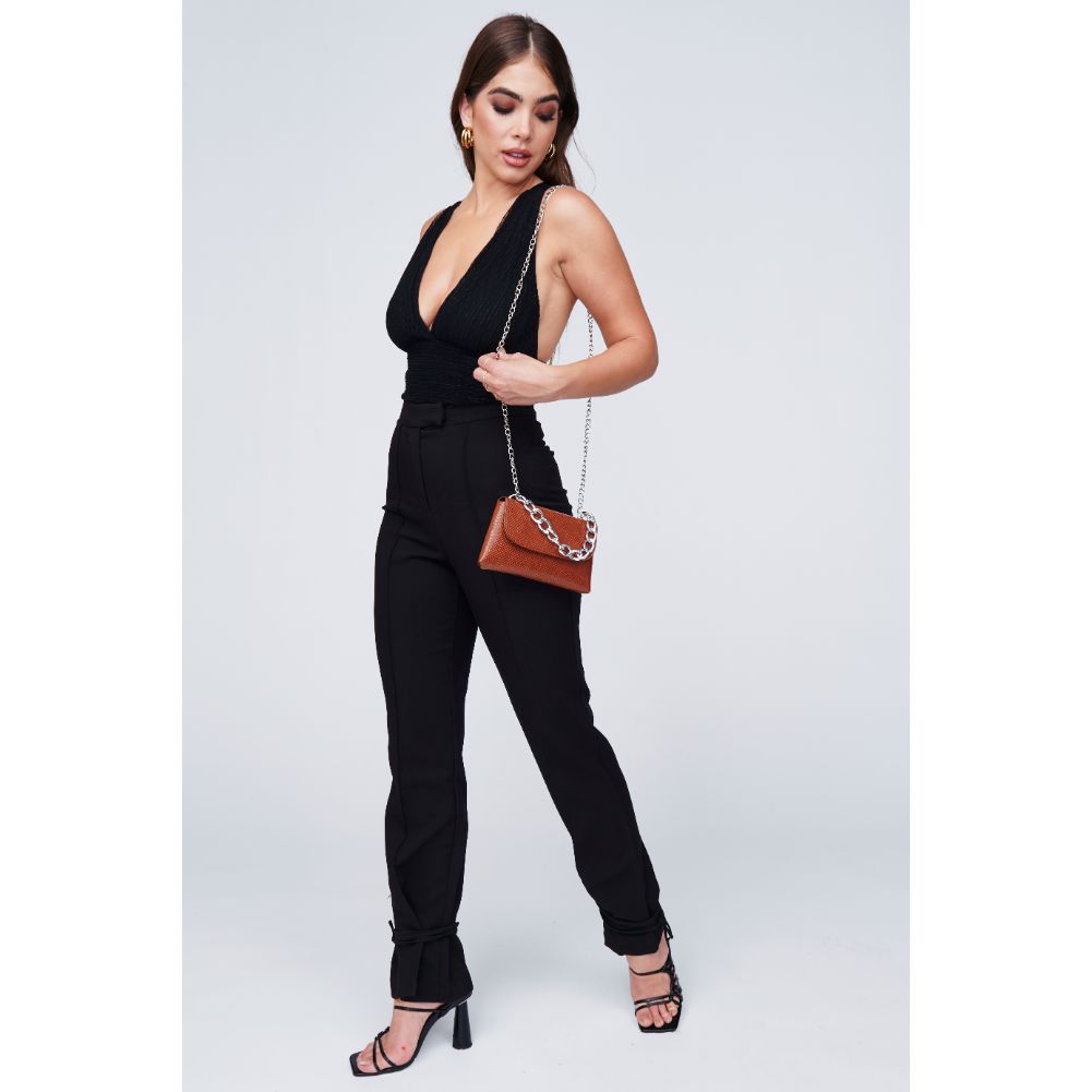 Woman wearing Tan Urban Expressions Teagan Crossbody 818209011594 View 4 | Tan