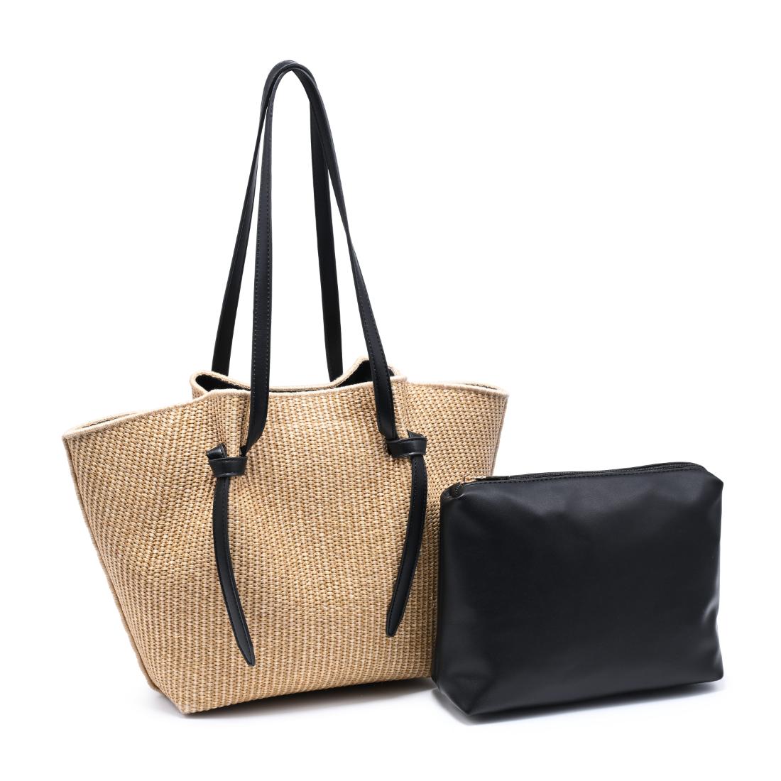 Urban Expressions Lorenza Tote - Straw Tote 840504203800 View 6 | Natural Black