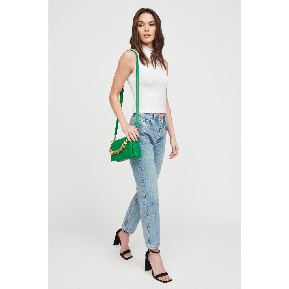 Woman wearing Kelly Green Urban Expressions Alani Crossbody 818209019453 View 3 | Kelly Green