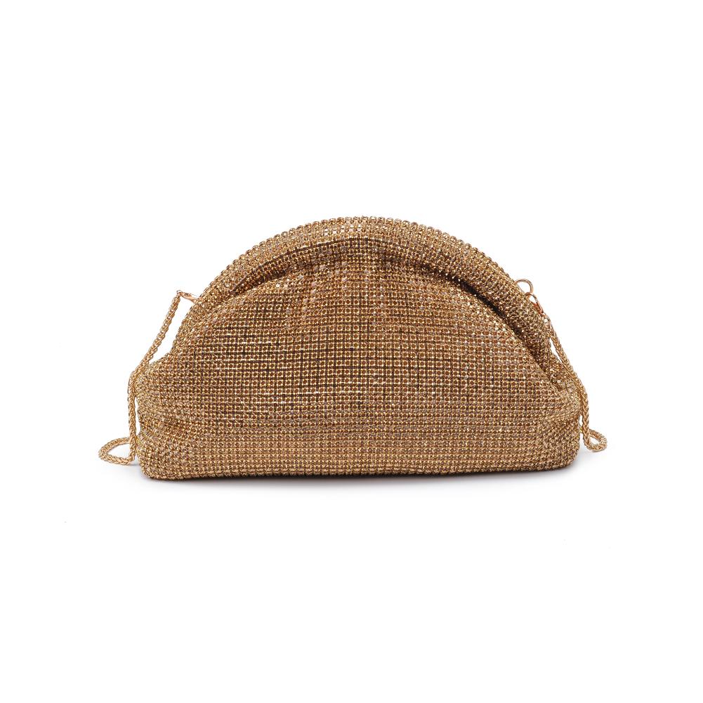 Woman wearing Gold Urban Expressions Mariah Evening Bag 840611129956 View 7 | Gold