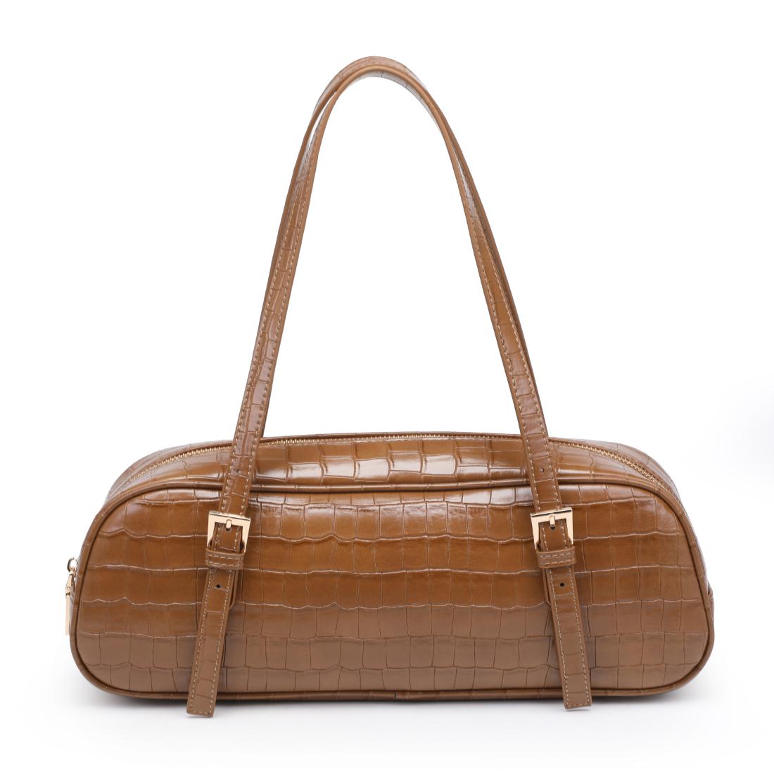 Woman wearing Cognac Urban Expressions Athena Shoulder Bag 840504206191 View 5 | Cognac