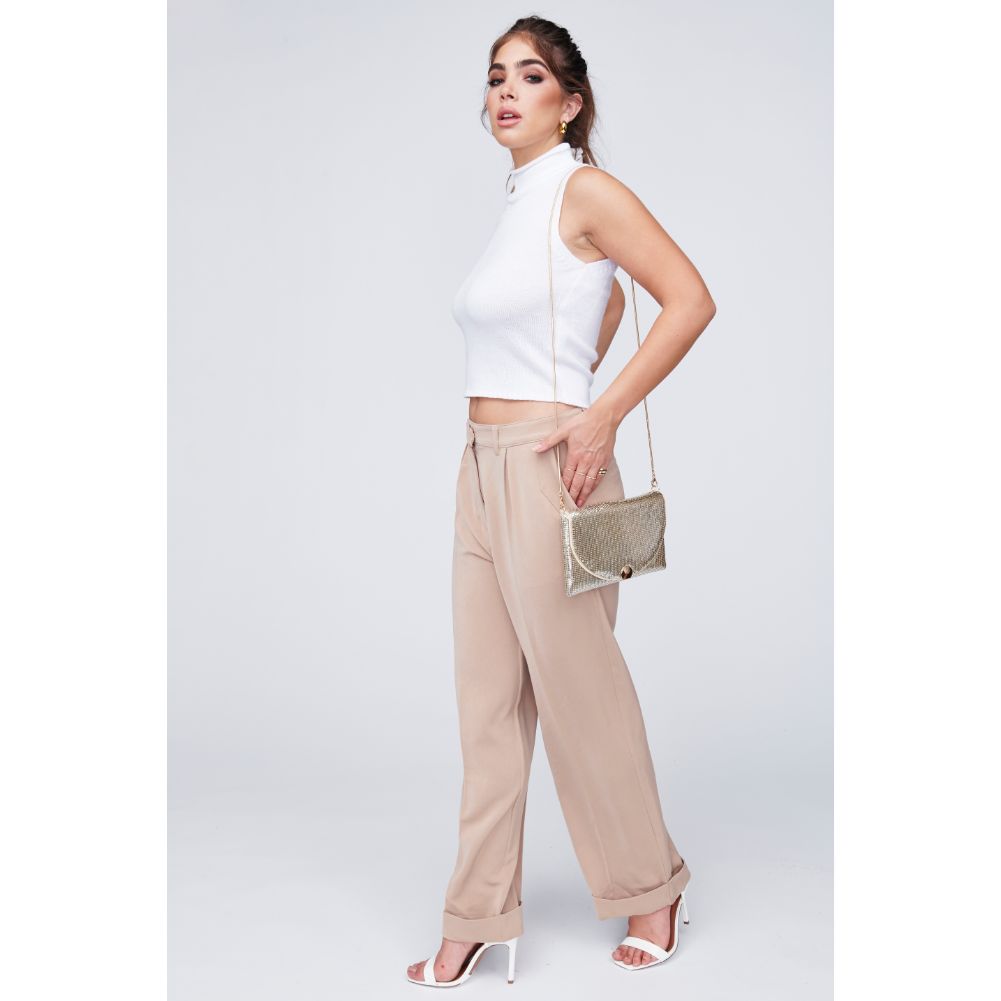 Woman wearing Gold Urban Expressions Febe Evening Bag 818209011396 View 3 | Gold