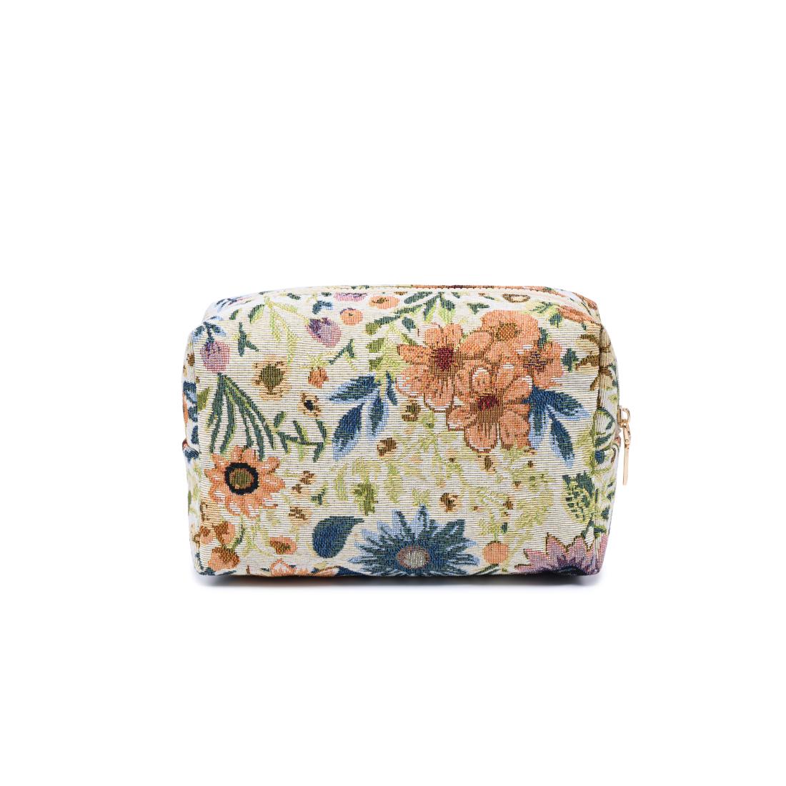 Urban Essentials Garden Tapestry Cosmetic & Travel Organizer Pouch 840504209864 View 7 | Cream
