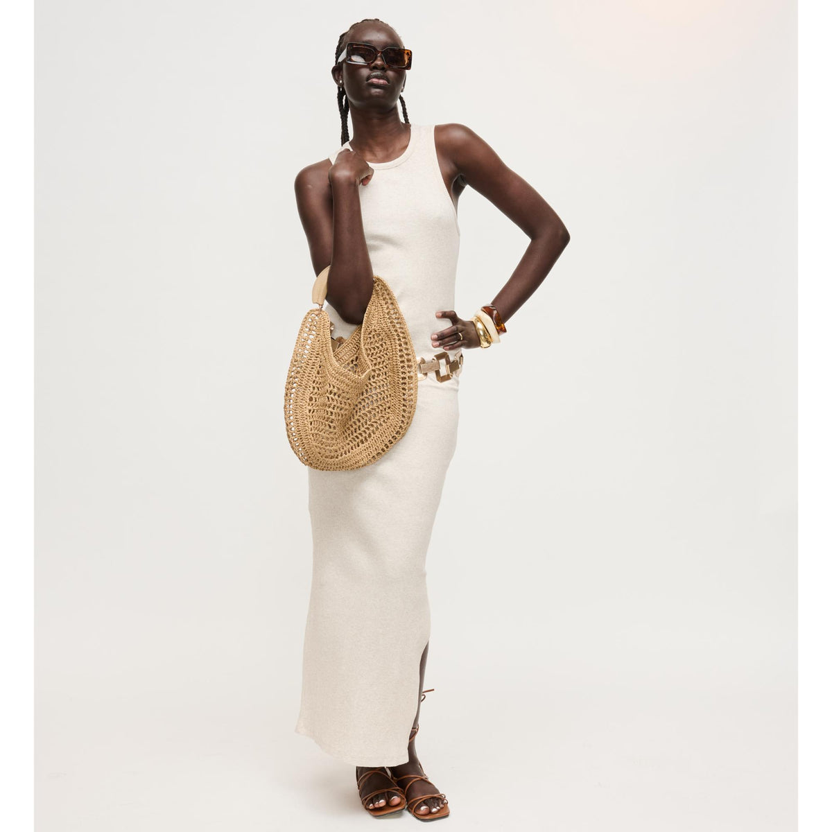 Woman wearing Natural Urban Expressions Camden Hobo 840504204494 View 4 | Natural
