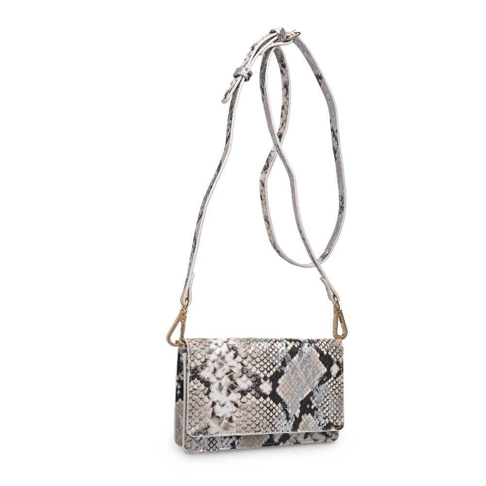 Product Image of Urban Expressions Emma Snake Crossbody 840611169488 View 2 | White Black Metallic