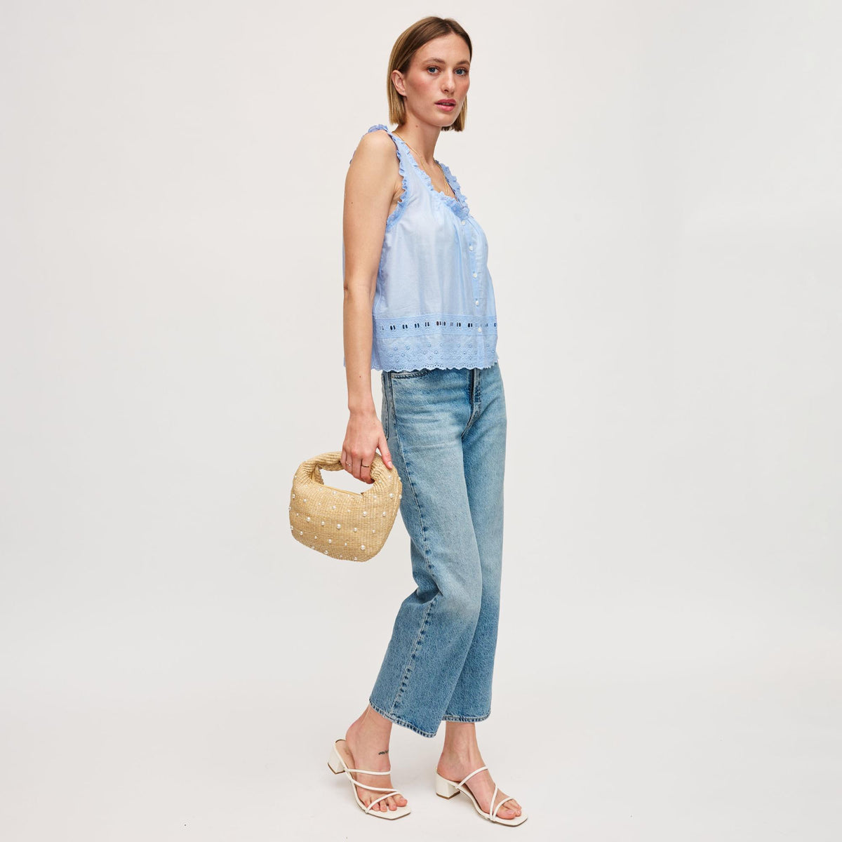 Woman wearing Natural Urban Expressions Tracy - Pearls Clutch 840611141644 View 4 | Natural