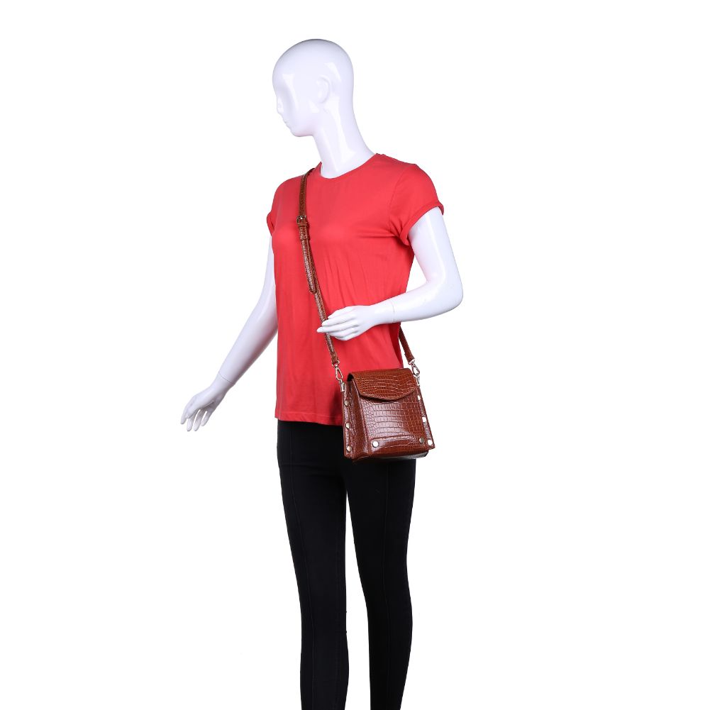 Product Image of Urban Expressions Taylor Croc Crossbody 840611165572 View 5 | Cognac
