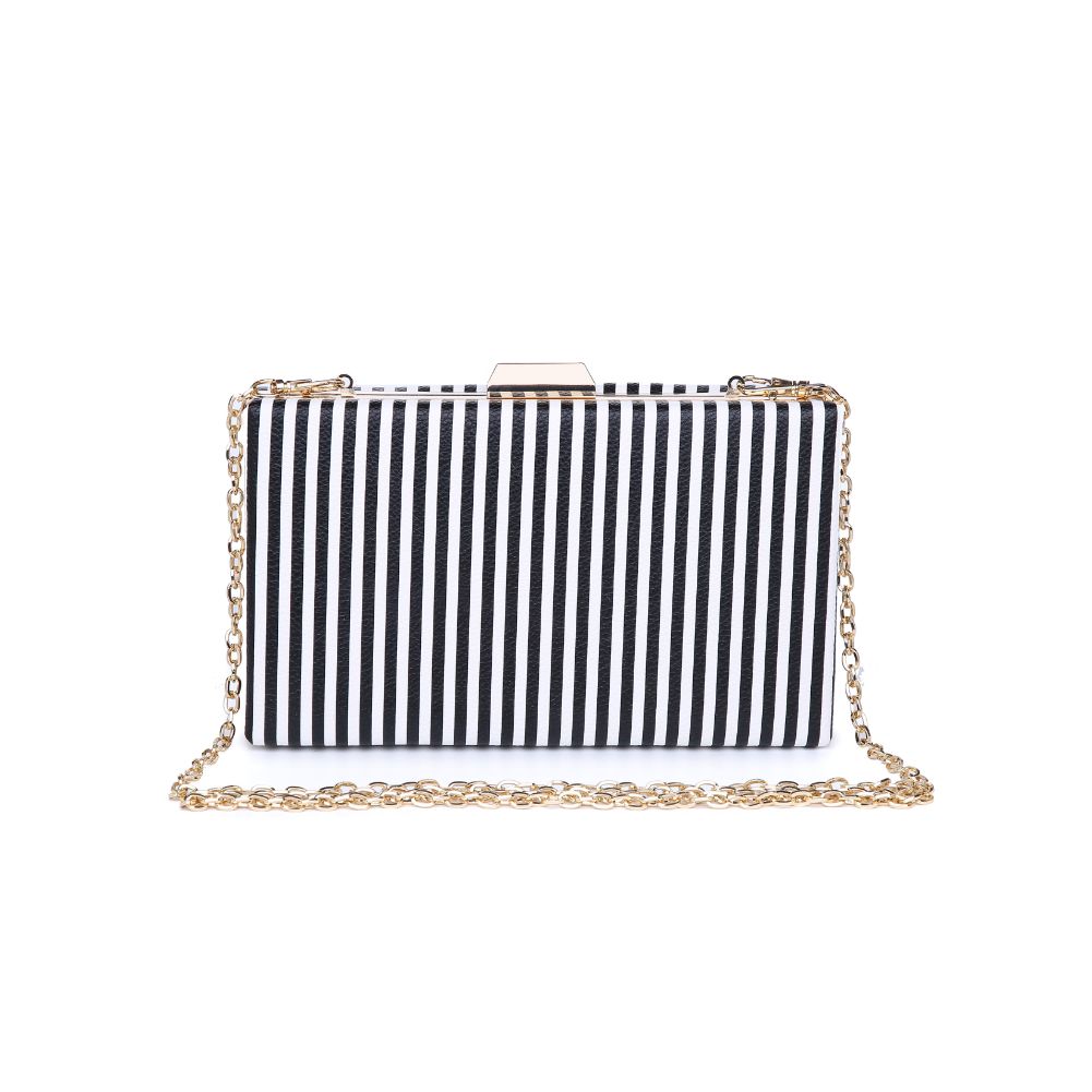Product Image of Urban Expressions Malta Stripe Clutch NA-840611161055 View 1 | Black White