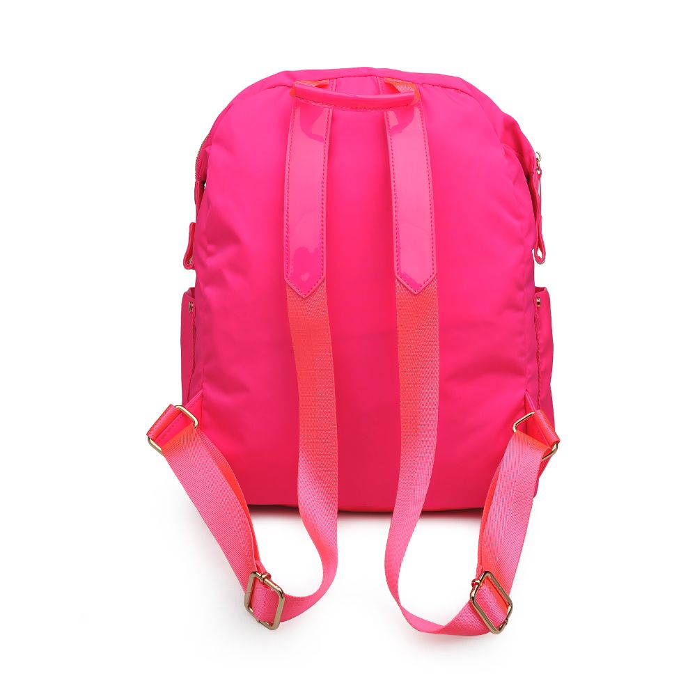 Woman wearing Neon Pink Urban Expressions Zenon Backpack 840611167132 View 7 | Neon Pink
