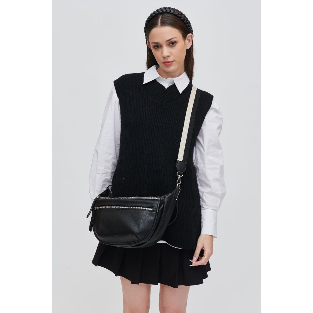 Woman wearing Black Urban Expressions Tessie Belt Bag 840611111326 View 1 | Black