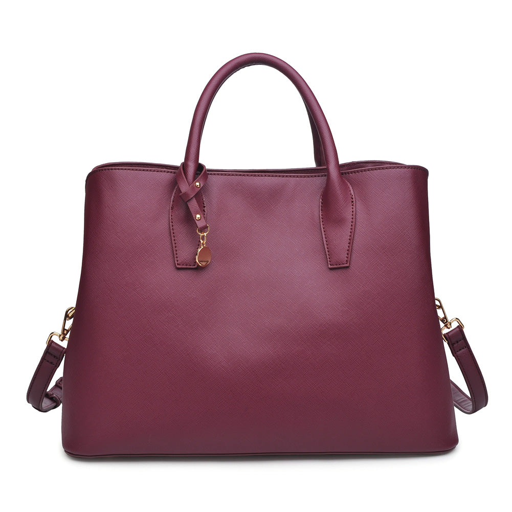 Woman wearing Burgundy Urban Expressions Chelsea Tote 840611154453 View 5 | Burgundy