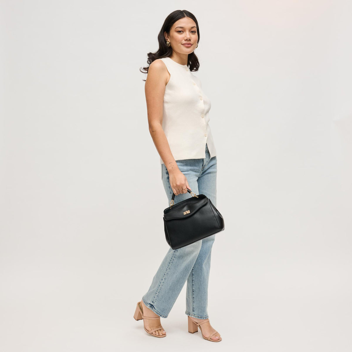 Woman wearing Black Urban Expressions Liza Crossbody 840504208256 View 4 | Black