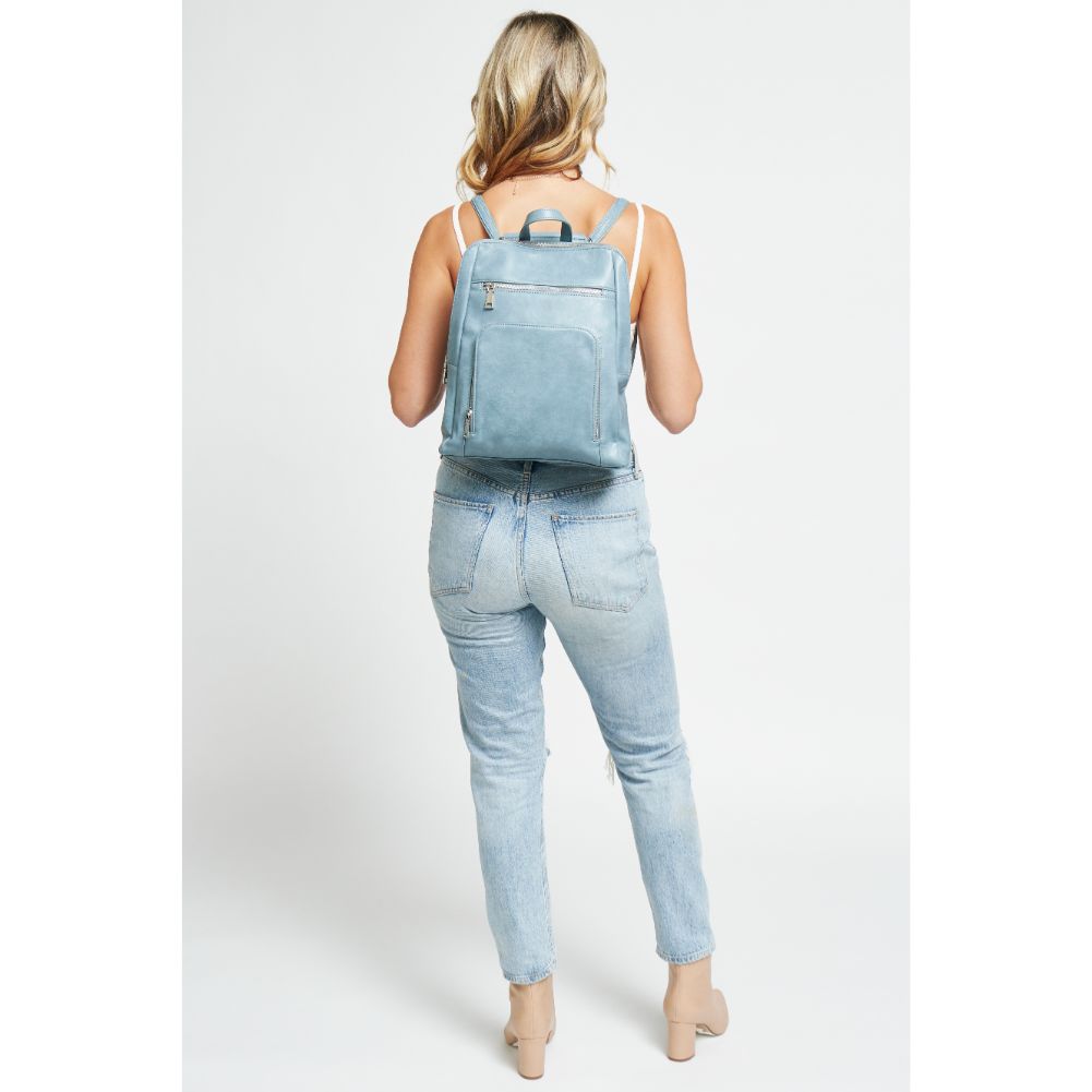 Woman wearing Blue Urban Expressions Gramercy Backpack 840611178695 View 4 | Blue