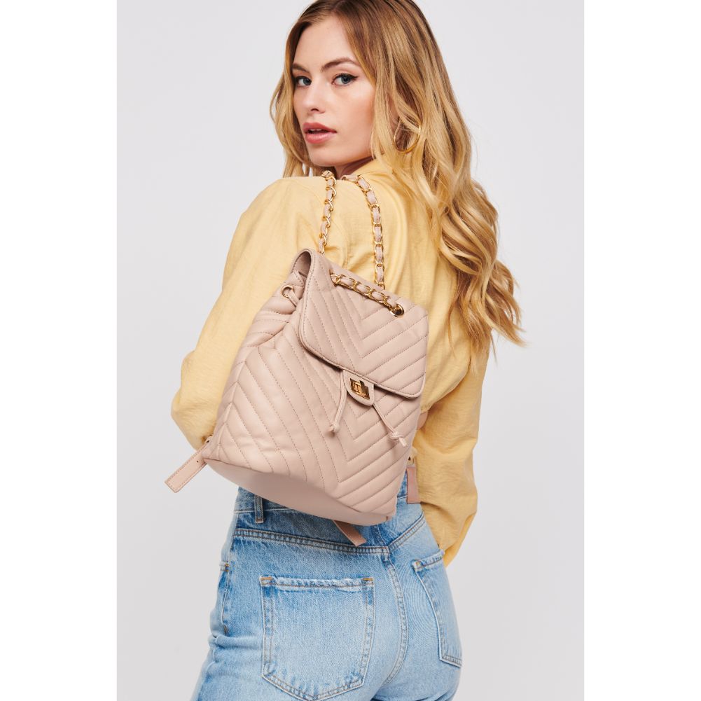 Woman wearing Nude Urban Expressions Yessenia Backpack 818209013710 View 2 | Nude