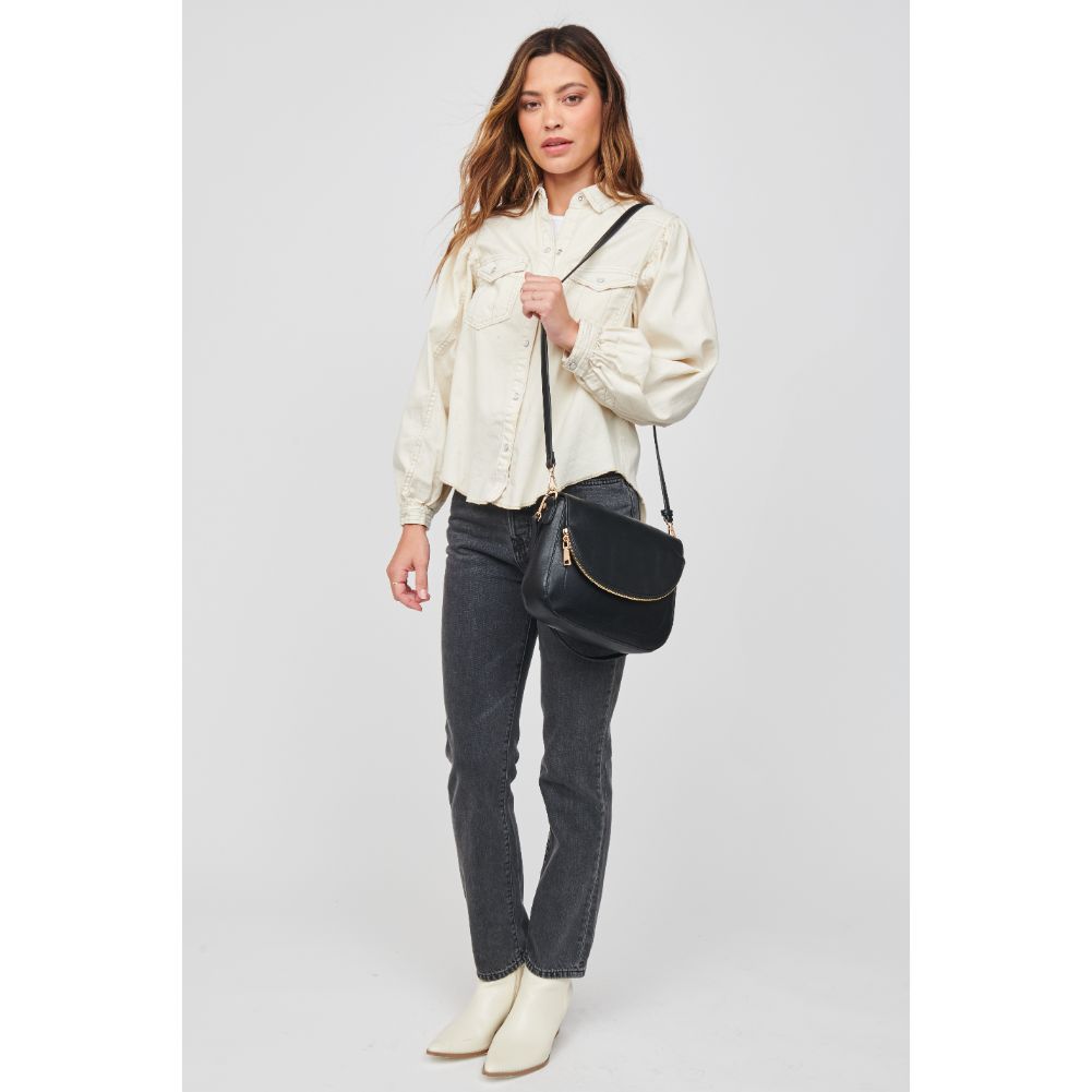 Woman wearing Black Urban Expressions Nellie Crossbody 840611105158 View 2 | Black
