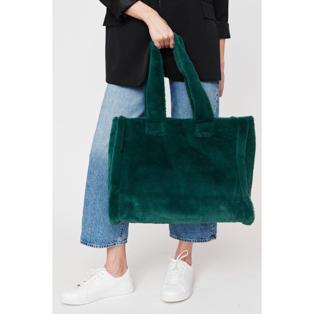 Woman wearing Forest Urban Expressions Melanie Tote 840611103871 View 3 | Forest