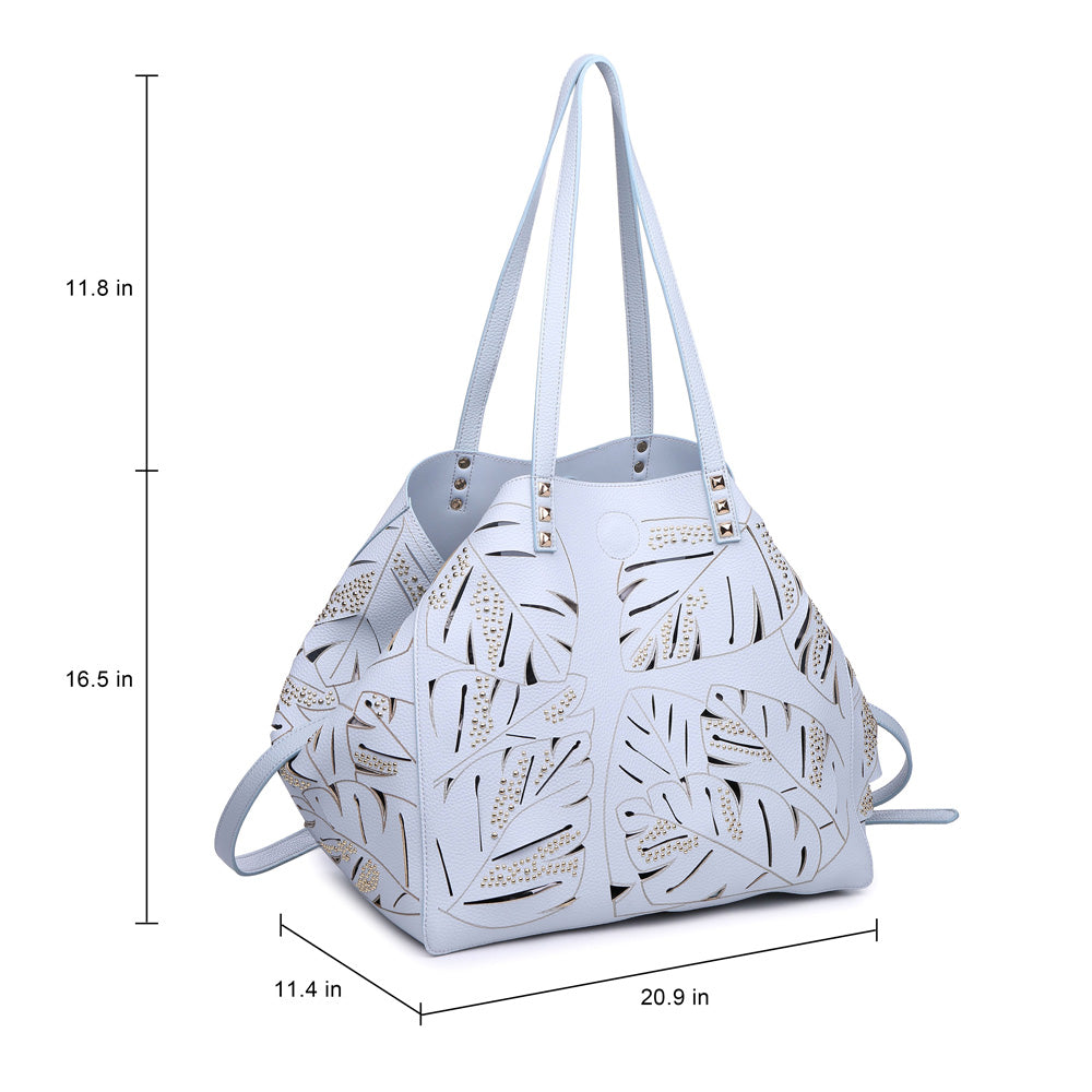 Woman wearing Blue Urban Expressions Aruba Tote NA-840611141668 View 3 | Blue