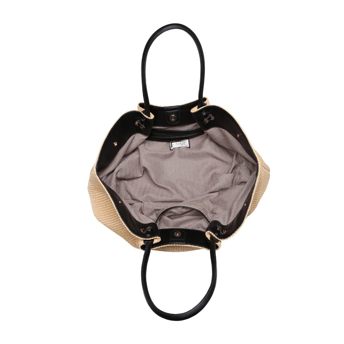 Woman wearing Natural Black Urban Expressions Kaia - Straw Tote 840504205897 View 9 | Natural Black