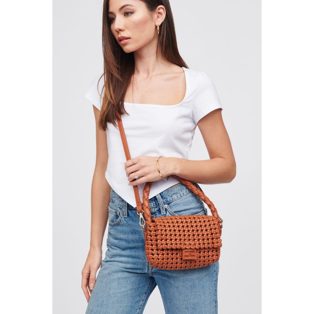 Woman wearing Tan Urban Expressions Imelda Baguette 818209015325 View 2 | Tan
