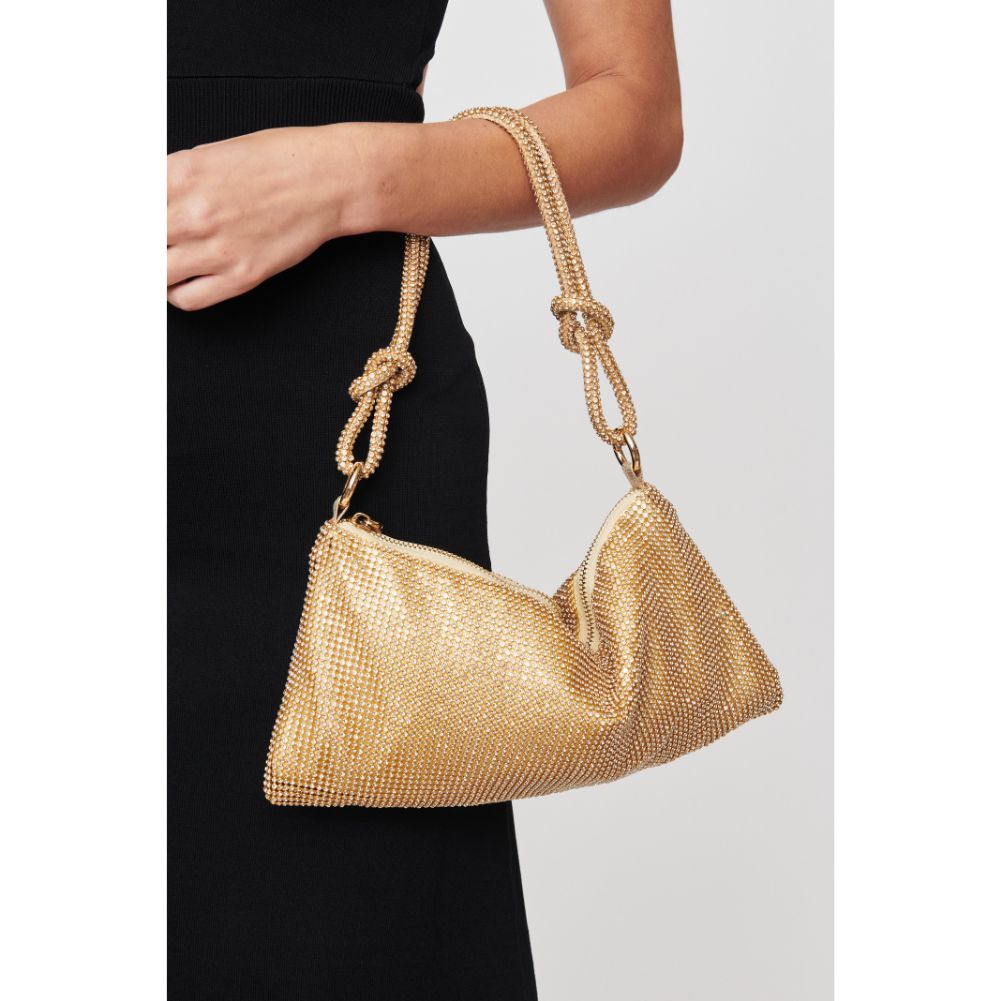 Woman wearing Gold Urban Expressions Paris Evening Bag 840611102317 View 3 | Gold