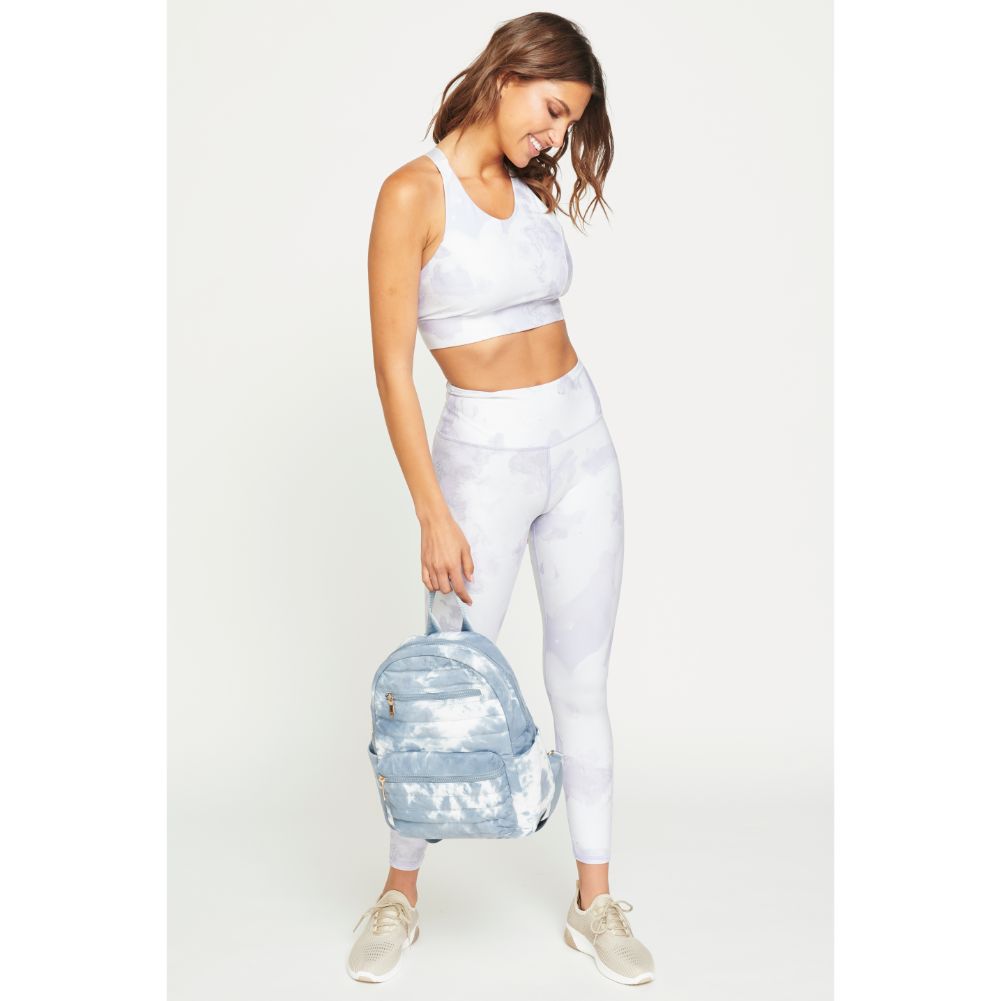 Woman wearing Slate Cloud Urban Expressions Aiden Backpack 840611180742 View 4 | Slate Cloud