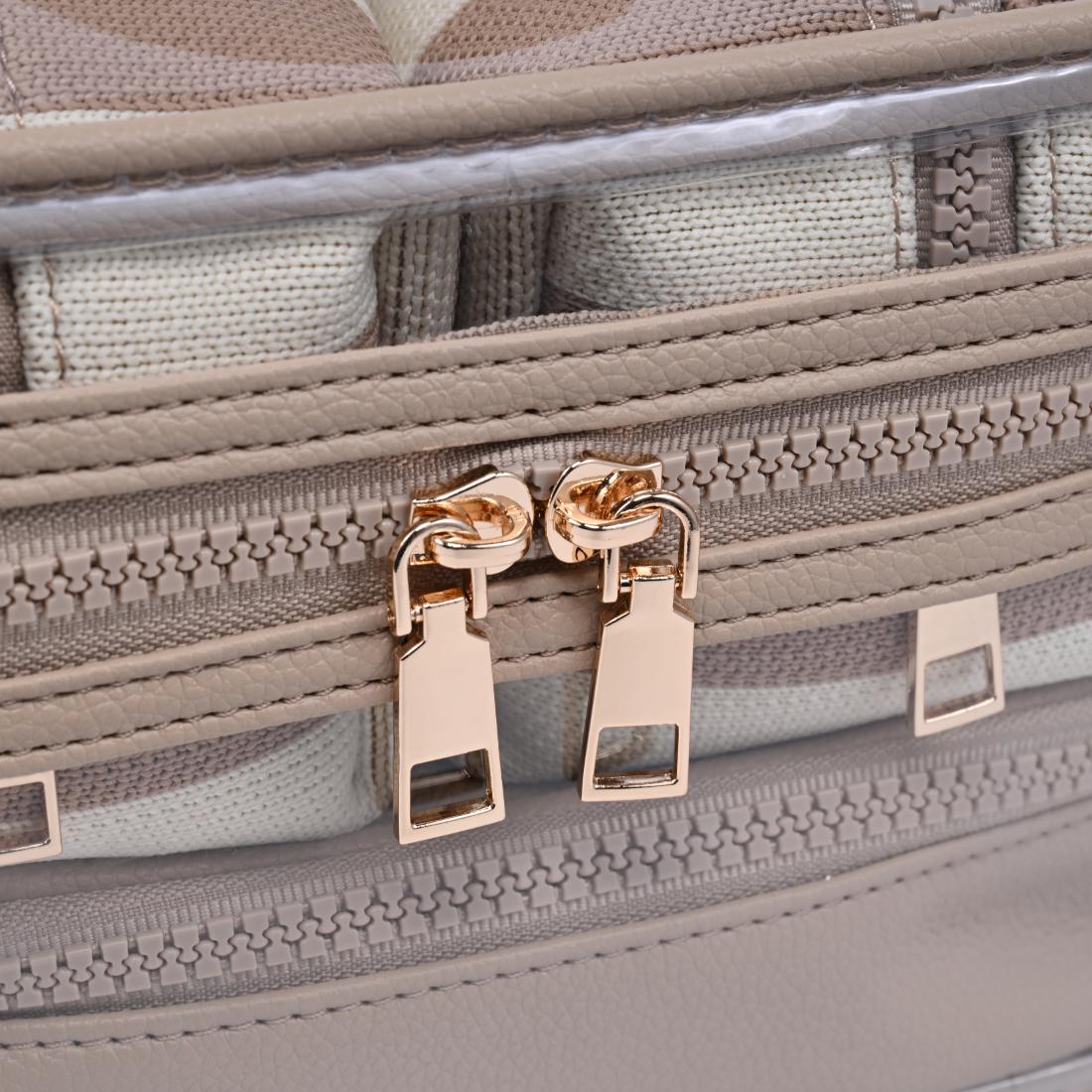 Urban Essentials Essential Stripes - 4 Piece Train Case Set 840504215681 View 8 | Natural Ivory