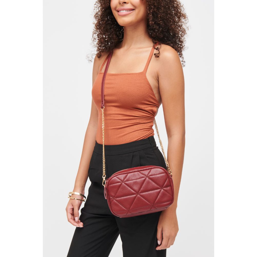 Woman wearing Merlot Urban Expressions Petra Crossbody 840611184603 View 1 | Merlot