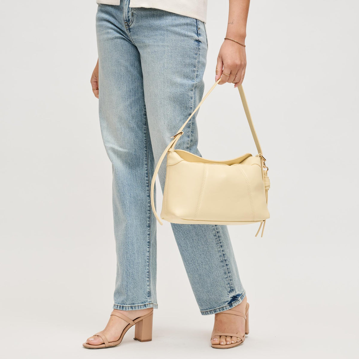 Woman wearing Butter Urban Expressions Waylon Shoulder Bag 840504205156 View 3 | Butter