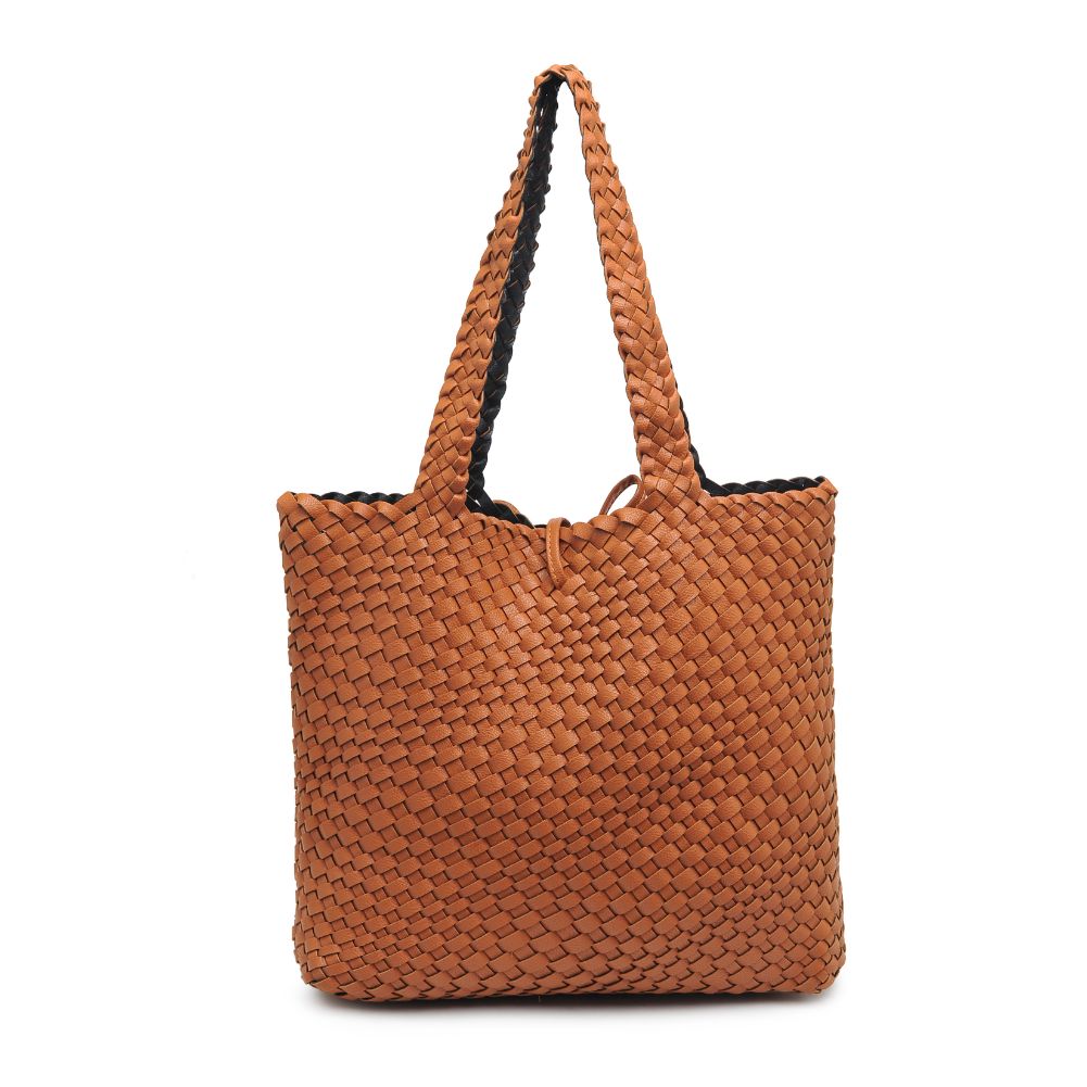 Product Image of Urban Expressions Wilhelmina Tote 840611106636 View 7 | Tan Black