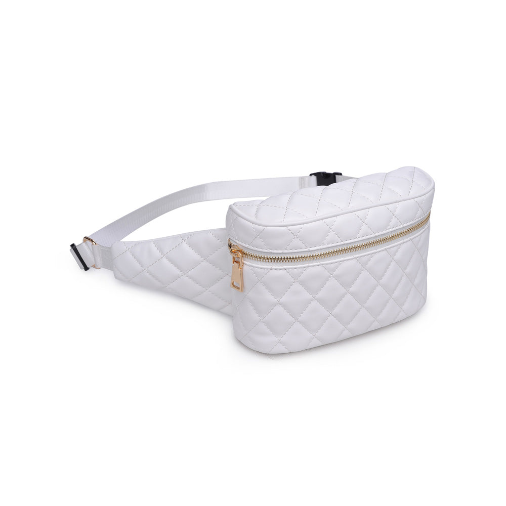 Woman wearing White Urban Expressions Hawthorn Belt Bag NA-840611158581 View 6 | White