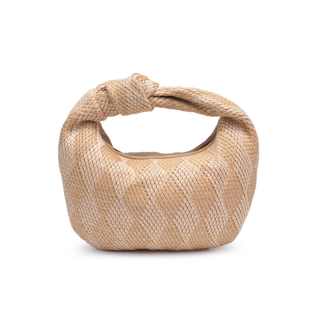 Woman wearing Natural Cream Urban Expressions Tracy - Love Knot Clutch 840611156570 View 5 | Natural Cream