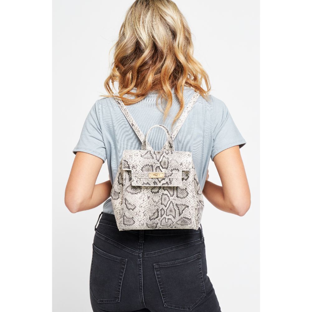 Woman wearing Black White Urban Expressions Turner Backpack 840611177018 View 1 | Black White