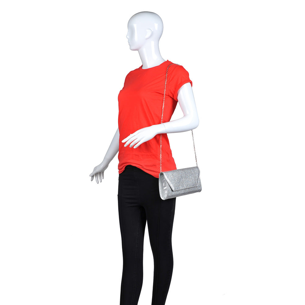 Product Image of Urban Expressions Electra Metallic Clutch NA-840611145727 View 5 | Silver