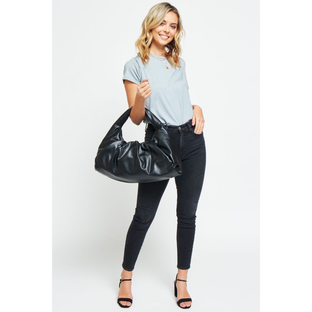 Woman wearing Black Urban Expressions Rochelle Hobo 840611174802 View 1 | Black