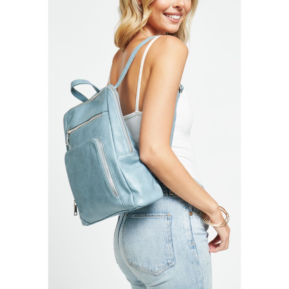 Woman wearing Blue Urban Expressions Gramercy Backpack 840611178695 View 2 | Blue