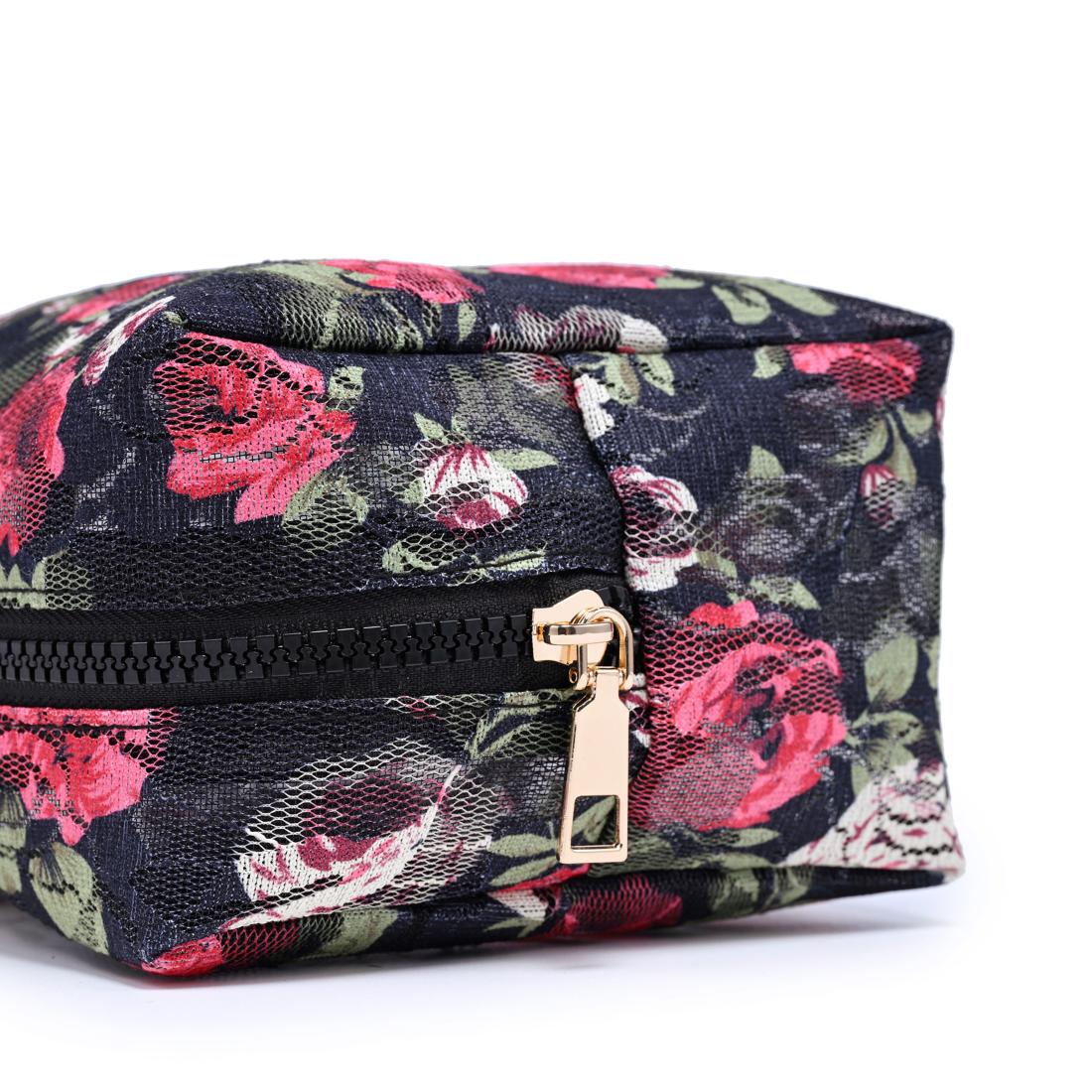 Urban Essentials Petal Play Cosmetic & Travel Organizer Pouch 840504207457 View 8 | Black
