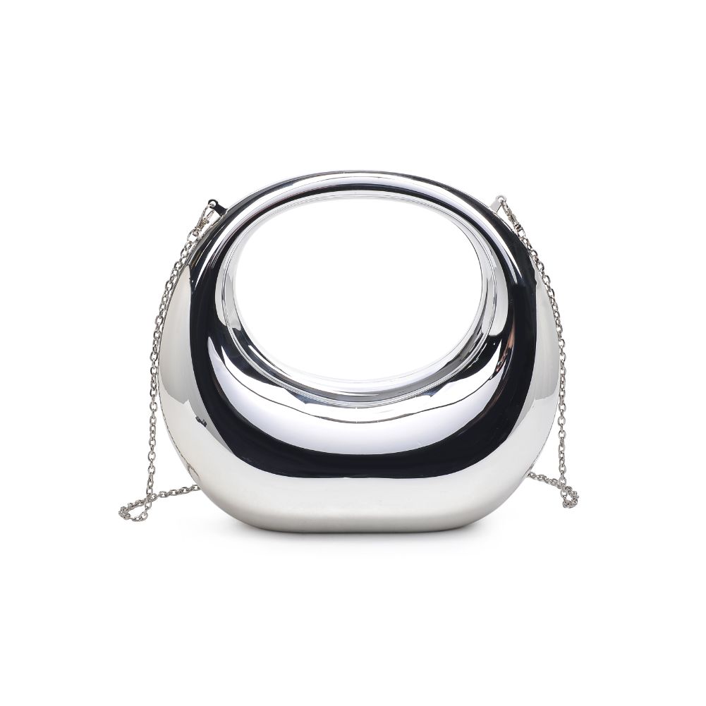 Woman wearing Silver Urban Expressions Bess Evening Bag 840611115898 View 5 | Silver