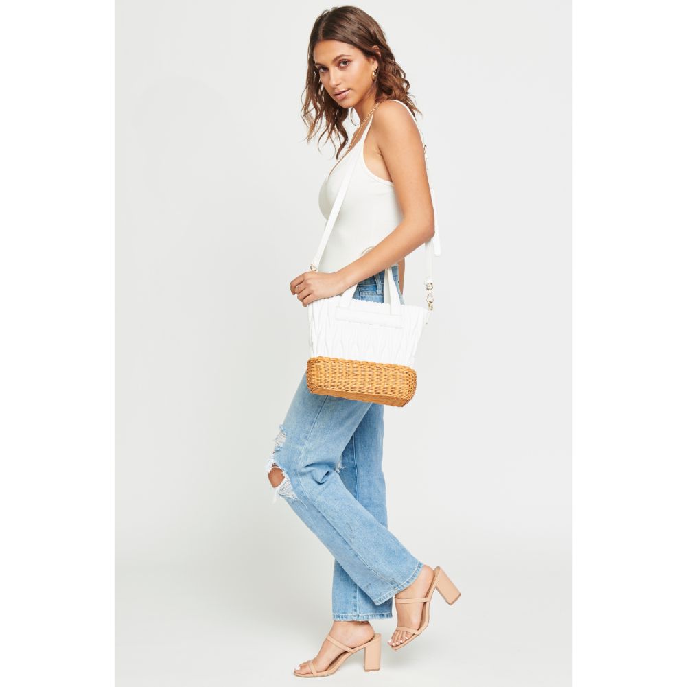 Woman wearing White Urban Expressions Esperanza Tote NA-840611158727 View 2 | White