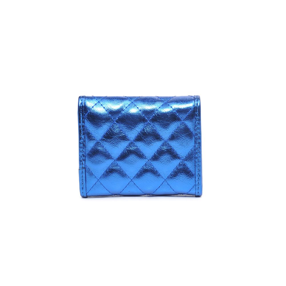 Woman wearing Blue Urban Expressions Shantel - Quilted Wallet 840611104793 View 7 | Blue
