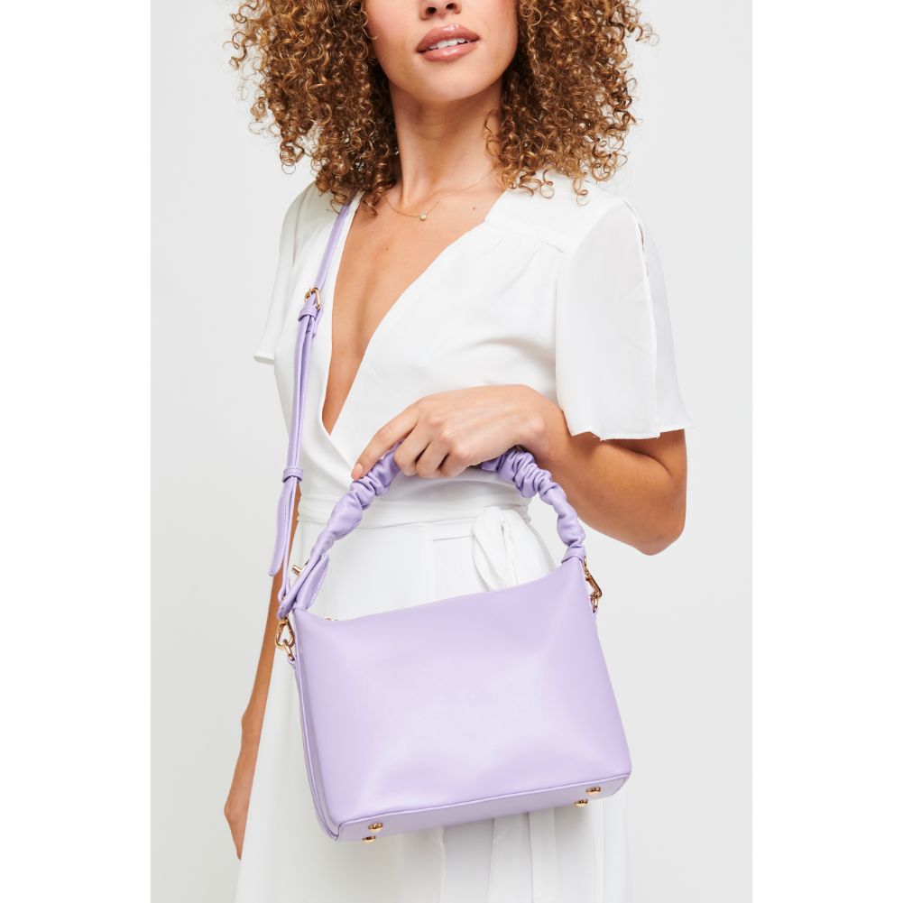 Woman wearing Lilac Urban Expressions Maddie Crossbody 840611179333 View 1 | Lilac