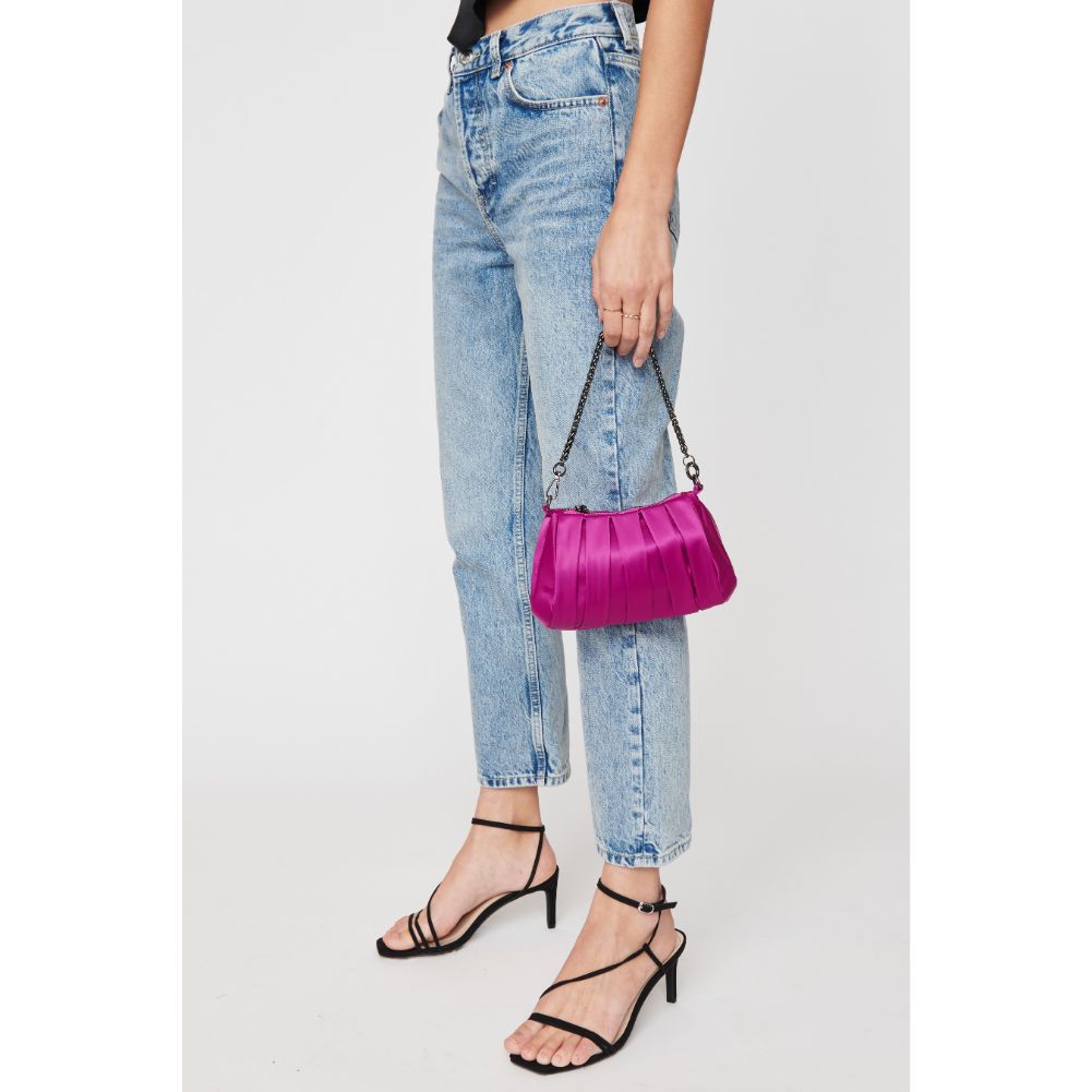 Woman wearing Purple Urban Expressions Sonya Evening Bag 840611108609 View 2 | Purple