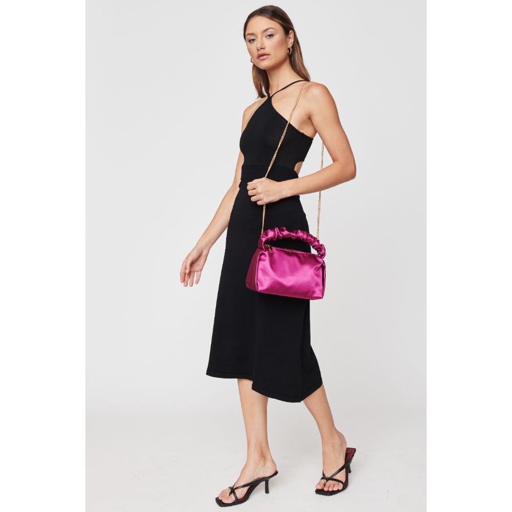 Woman wearing Violet Urban Expressions Serenity Evening Bag 840611100719 View 3 | Violet