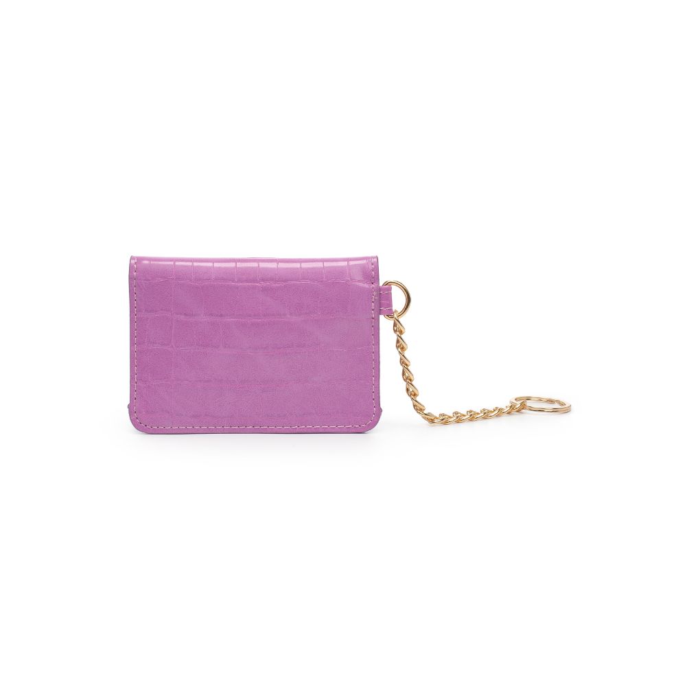 Woman wearing Lilac Urban Expressions Gia - Croco Card Holder 840611181800 View 7 | Lilac