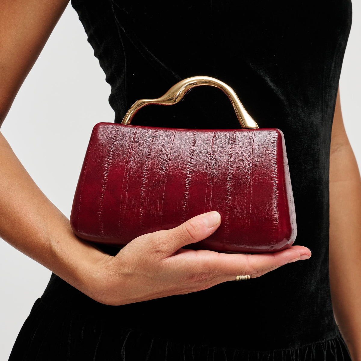 Woman wearing Burgundy Urban Expressions Nichelle Clutch 840504212017 View 1 | Burgundy