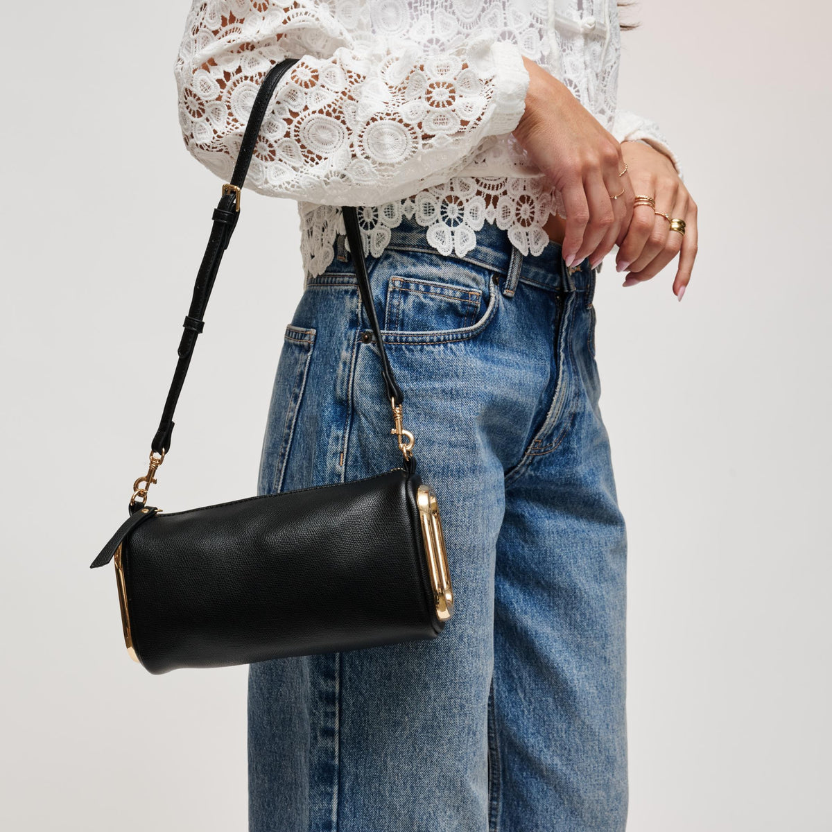 Woman wearing Black Urban Expressions Luciana Shoulder Bag 840504211614 View 3 | Black