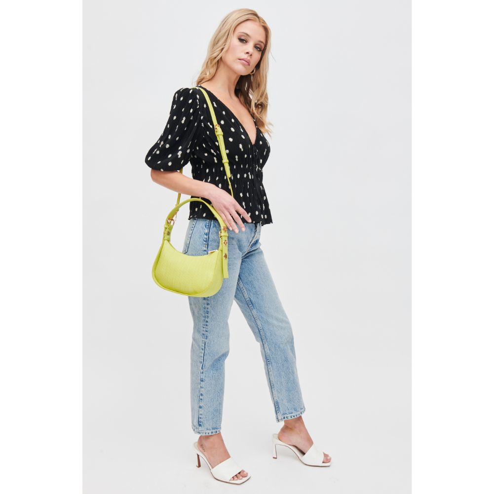Woman wearing Citron Urban Expressions Rhoda Shoulder Bag 840611118561 View 3 | Citron