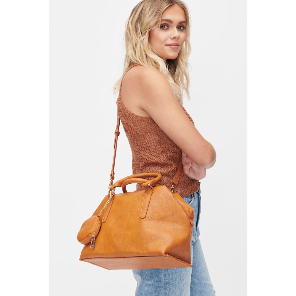 Woman wearing Mustard Urban Expressions Gillian Satchel 840611101365 View 2 | Mustard