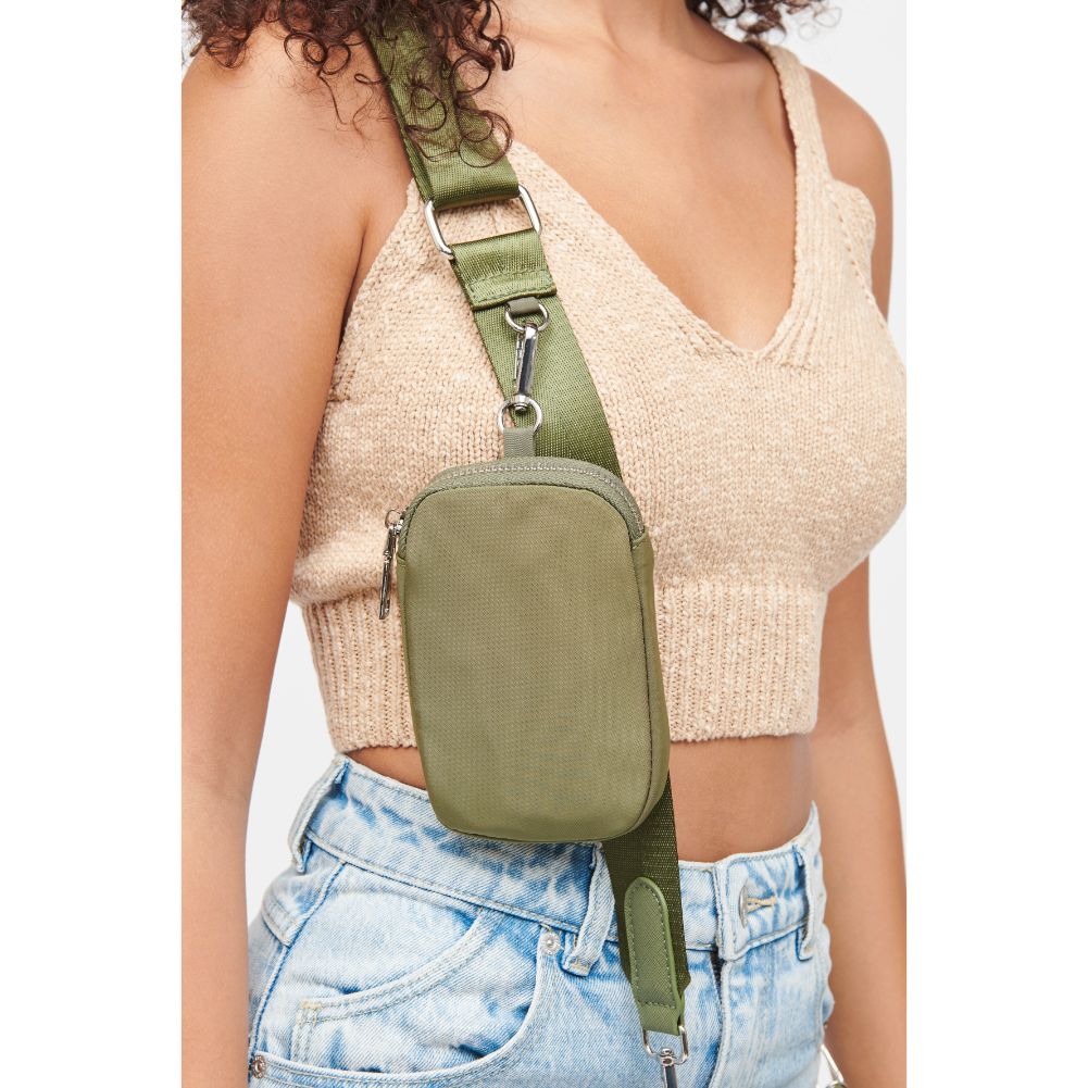 Woman wearing Hunter Green Urban Expressions Joss - Nylon Crossbody 840611178466 View 4 | Hunter Green