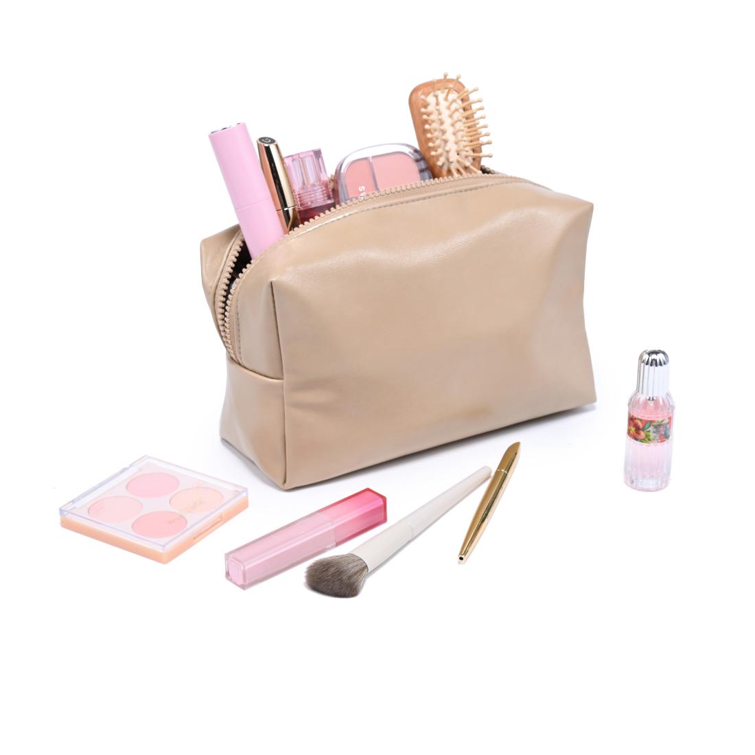 Woman wearing Natural Urban Essentials The Vault Cosmetic & Travel Organizer Pouch 840504210099 View 1 | Natural