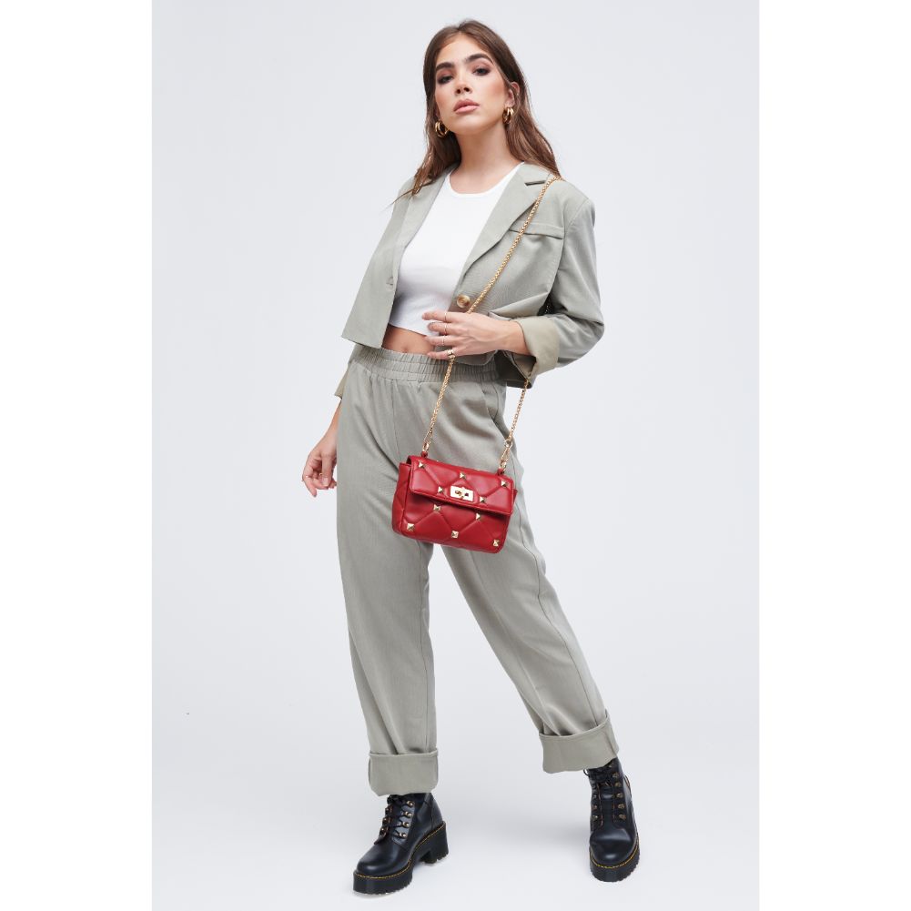 Woman wearing Red Urban Expressions Aiza Crossbody 818209010573 View 3 | Red